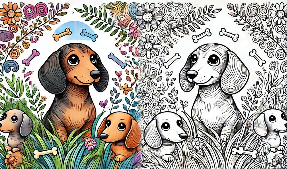 dachshund colouring cover