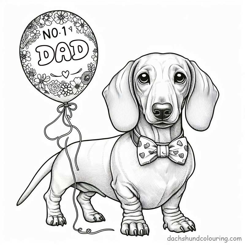 fathers day colouring page dachshund no 1