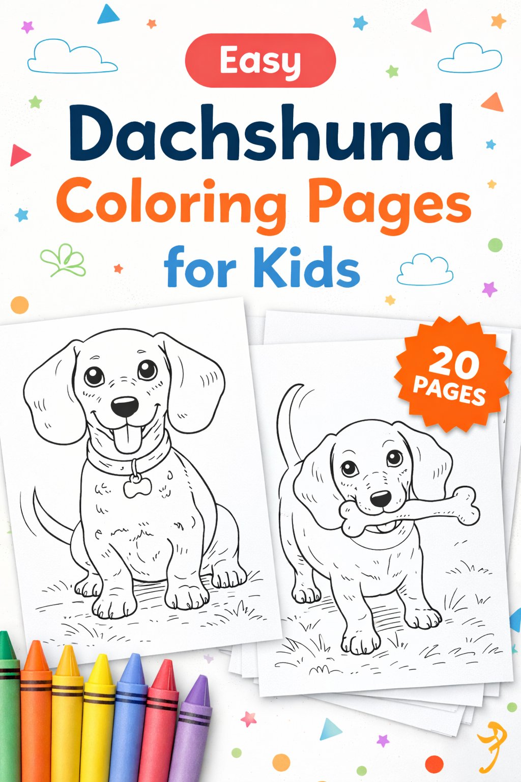 easy dachshund coloring pages